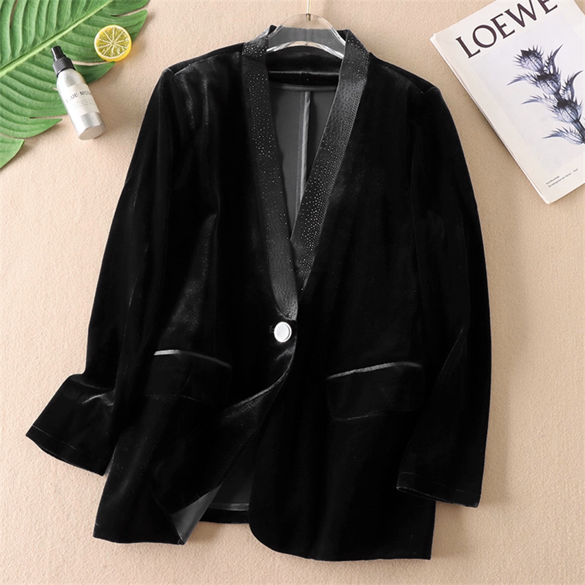 Velvet Blazer Vintage - Herbst Winter Große Größe Vintage Frauen