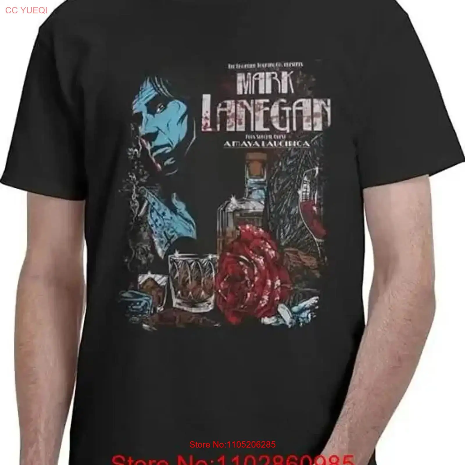 Vintage Fashion Wear - Mark Lanegan T-Shirt aus schwerer Baumwolle,