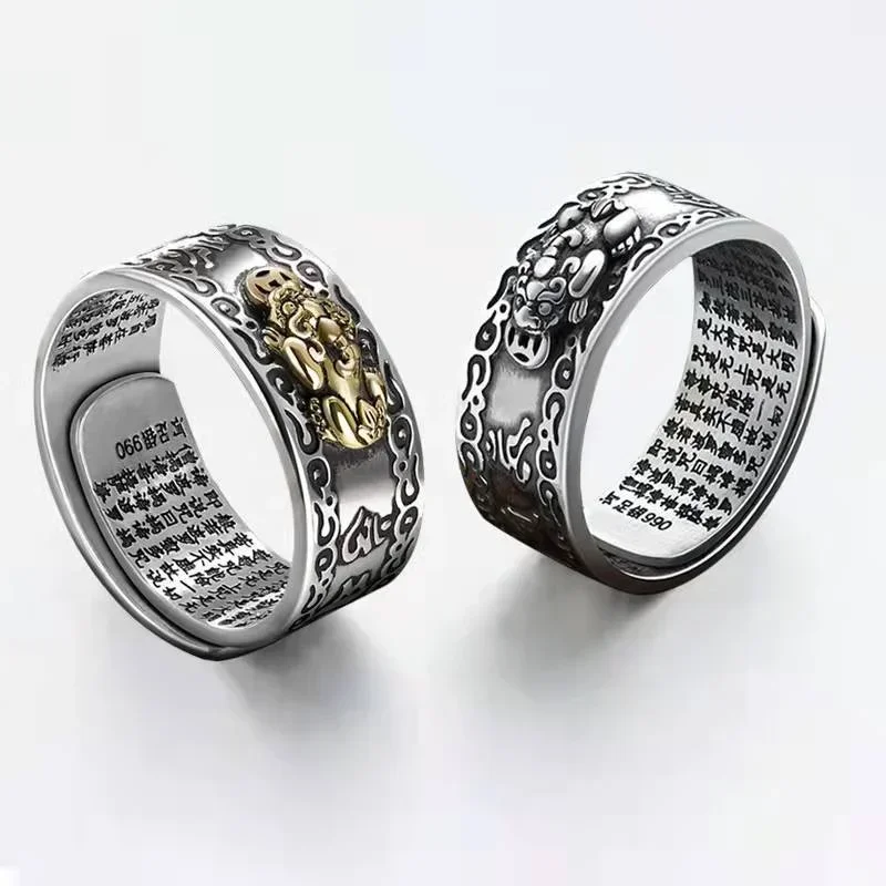 Vintage Fashion Meaning - Vintage Statement-Ring für Herren mit Feng