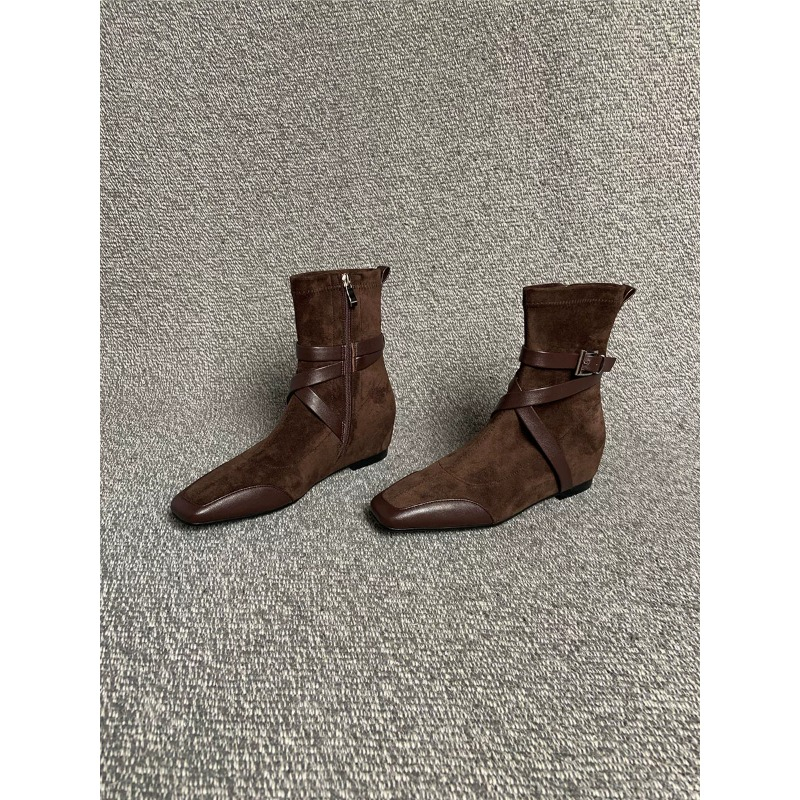 Vintage Style Women Fashion - Französische Vintage Matte Flache Stiefeletten für