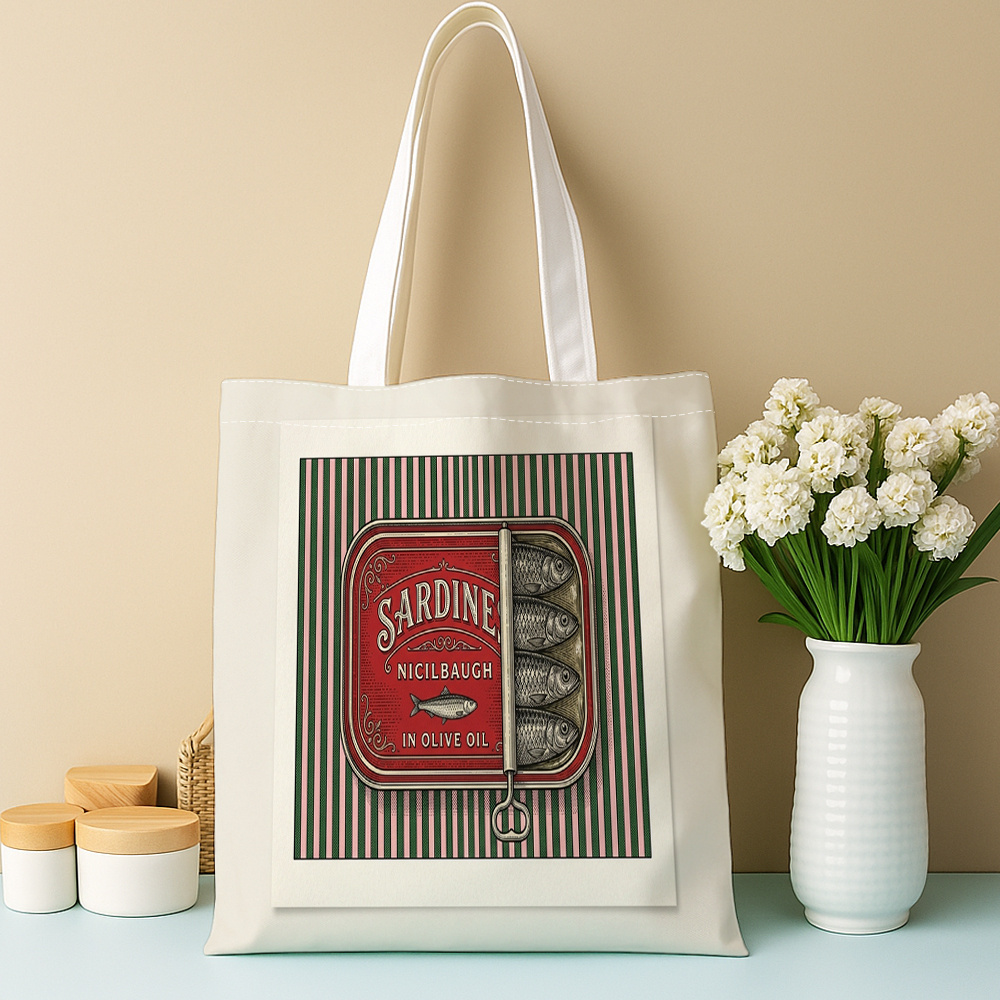 Vintage Fashion Revival - Vintage Handtasche mit Fischsymbol-Print, faltbare Umhängetasche,