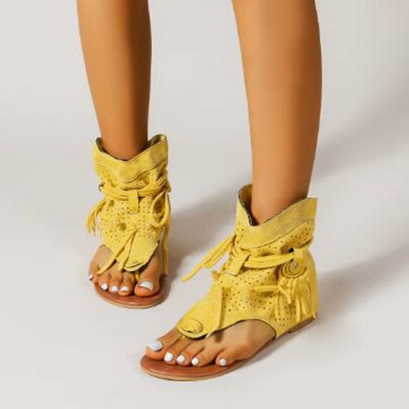 Vintage Fashion Rome - Sandalen 2026 Retro Gladiator Damen Zehensteg-Vintage-Stiefel