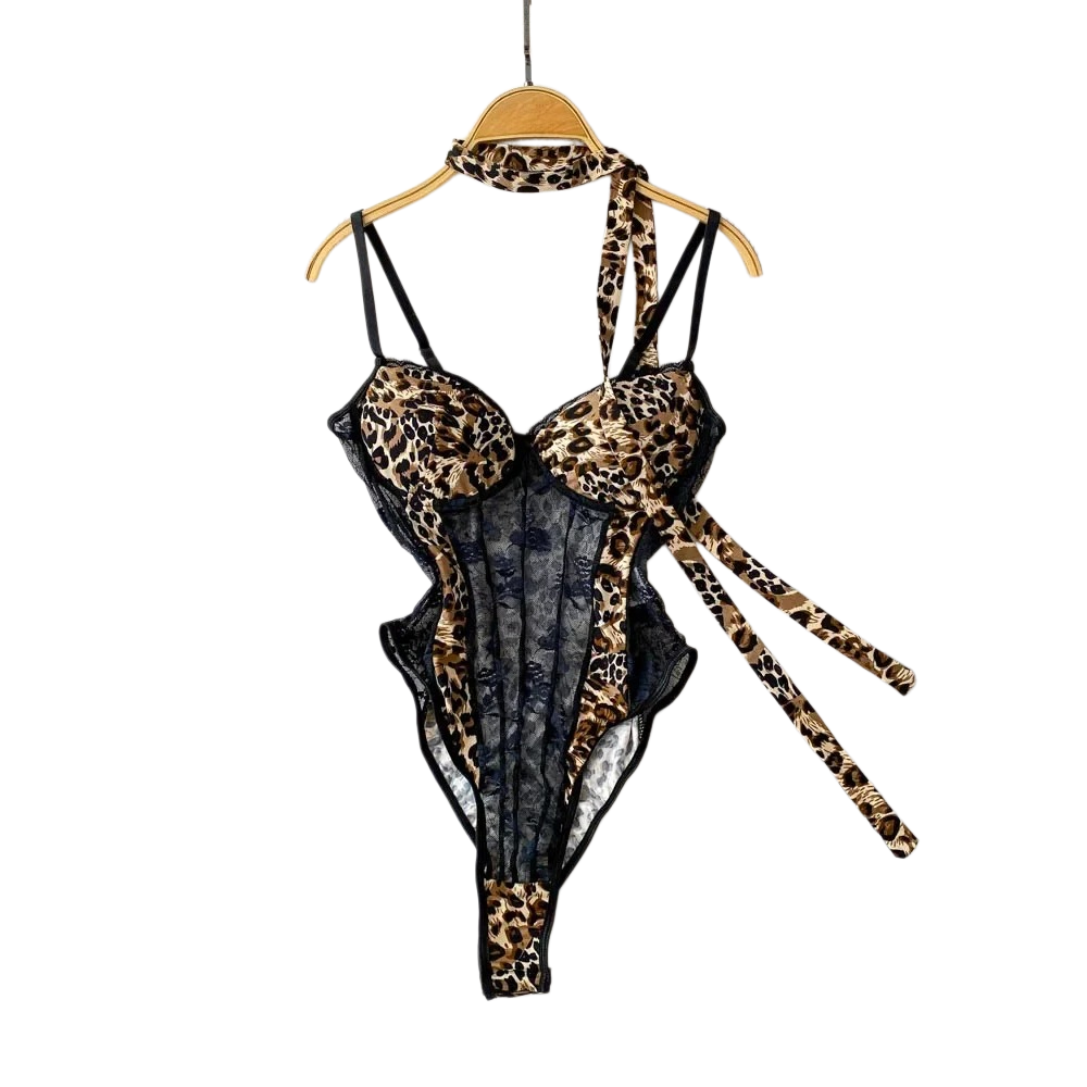Vintage Fashion For Women - Damen Hotsweet V-Ausschnitt Leopardenmuster Schlanker Vintage-Trägerbody