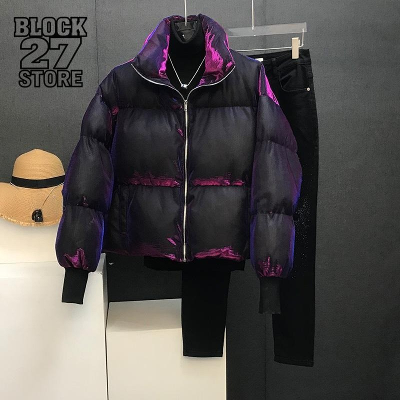 Vintage Fashion Trends - Herren Jacke Harajuku Streetwear Flüssigkeit Metall