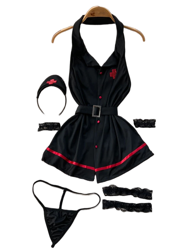 Vintage Fashion For Women - Erotische Mode Sexy Neckholder-Lingerie-Kleid Sommer V-Ausschnitt
