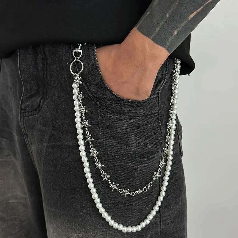Vintage Fashion Trends - Salircon Vintage Punk Metall Pentagramm Hosen-Gürtelkette