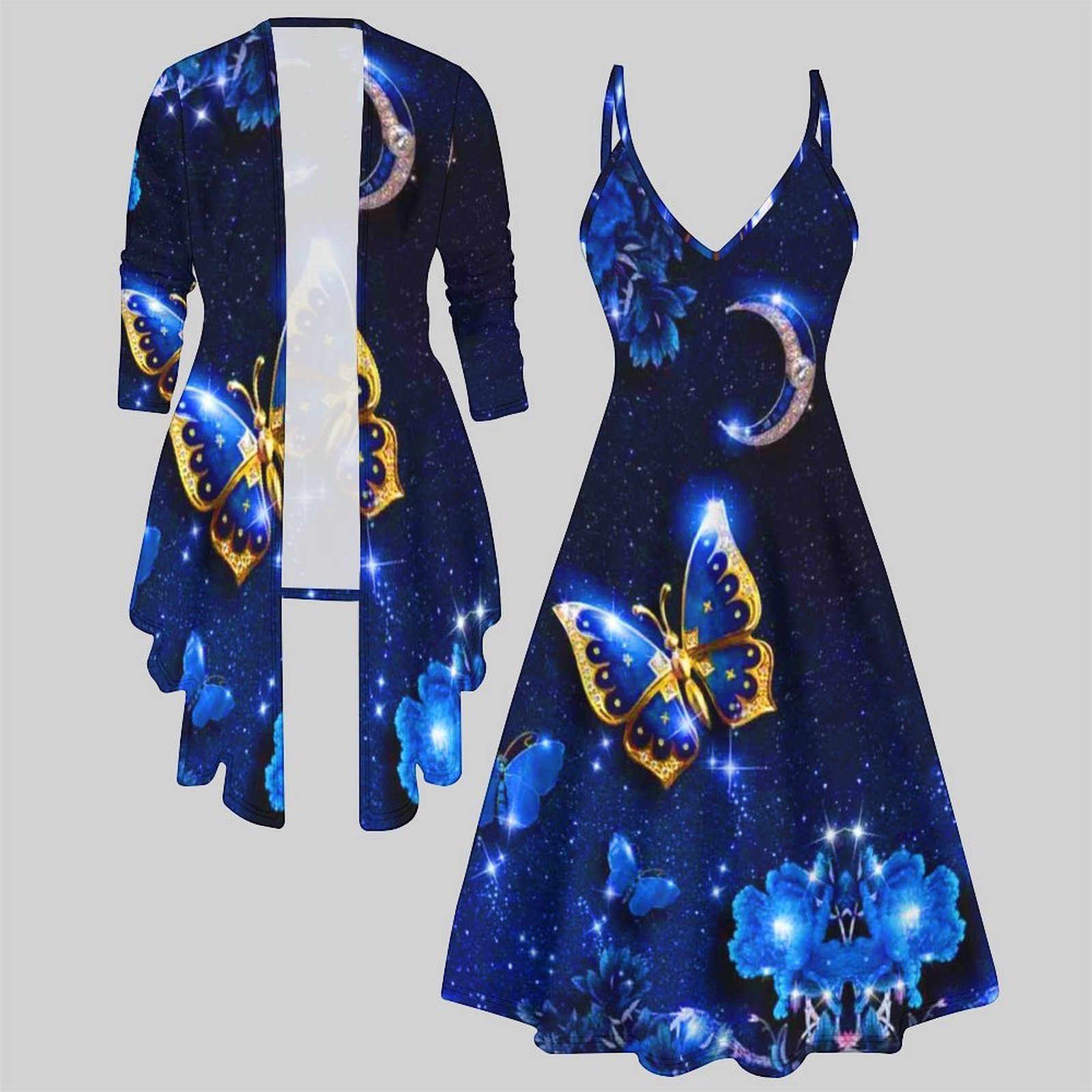 Vintage Fashion Wear - Vintage-Print Zweiteiliges Set für Damen: Ärmelloses