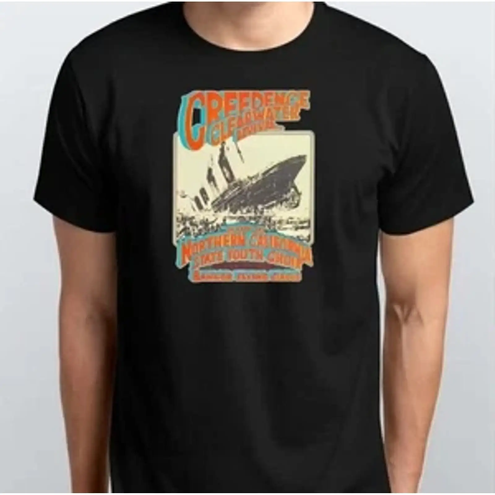 Vintage Fashion Revival - Creedence Clearwater Revival 90 Konzertplakat T-Shirt