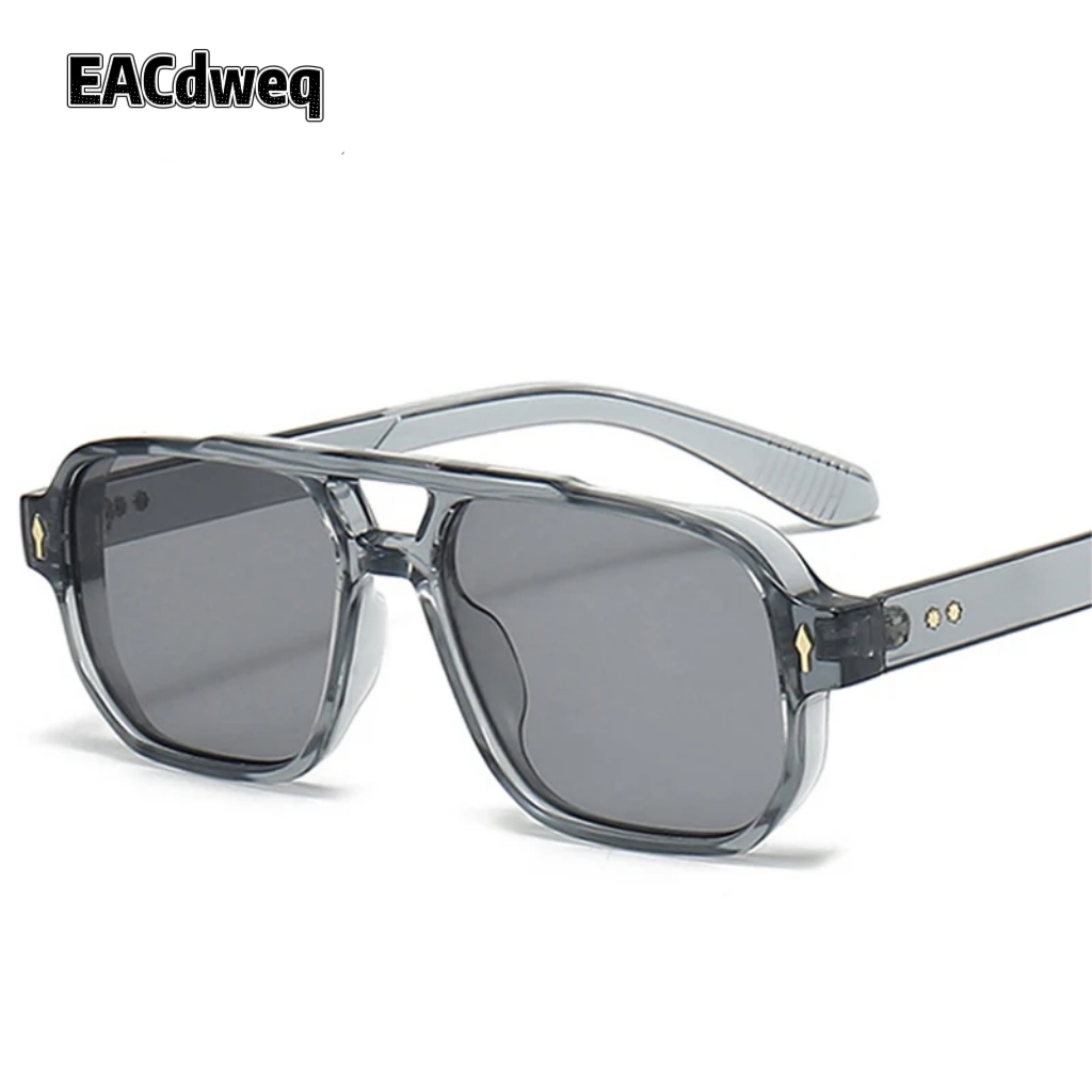 Vintage Fashion Trends - Vintage Doppelbrücken-Sonnenbrille für Herren, quadratisch, modisch,