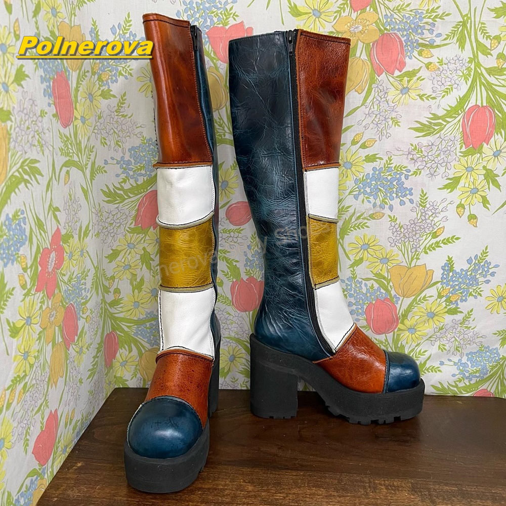 Damen Retro Patchwork Leder Kn – Vintage Style Women Fashion Bewertung und Preis