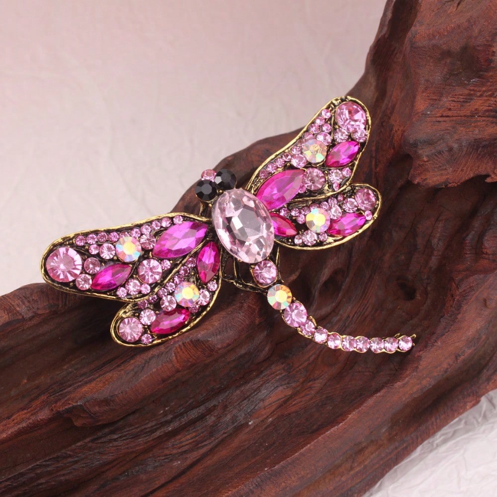 Vintage Goldton-Rosa Strass-Li – Vintage Fashion Retro Outfit Bewertung und Preis