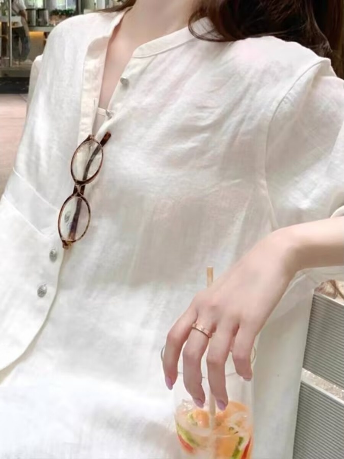 Damen Leinen-Sonnenschutzhemd  – Vintage Fashion Meaning Bewertung und Preis
