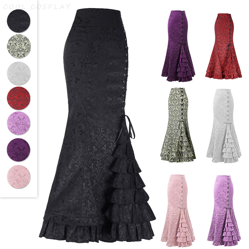 Lange Röcke Frauen Punk Fischs – Vintage Fashion Fabrics Bewertung und Preis