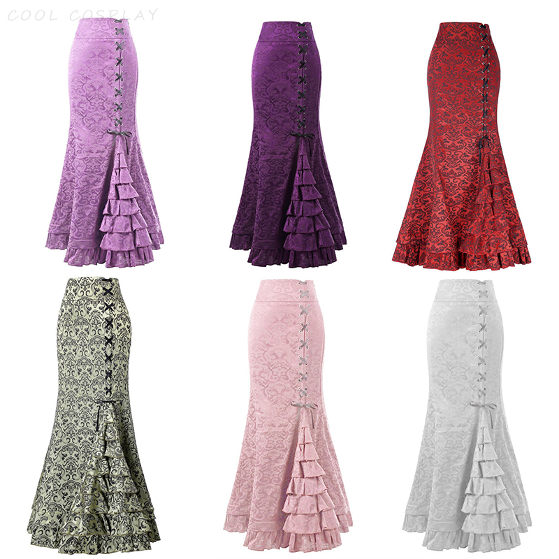 Lange Röcke Frauen Punk Fischs – Vintage Fashion Fabrics Bewertung und Preis