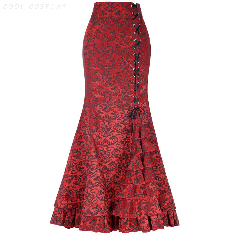 Lange Röcke Frauen Punk Fischs – Vintage Fashion Fabrics Bewertung und Preis