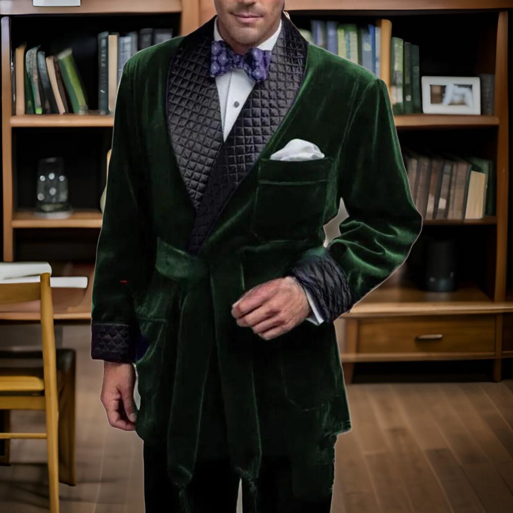 Raucheranzug aus grünem Samt f – Velvet Blazer Vintage Bewertung und Preis