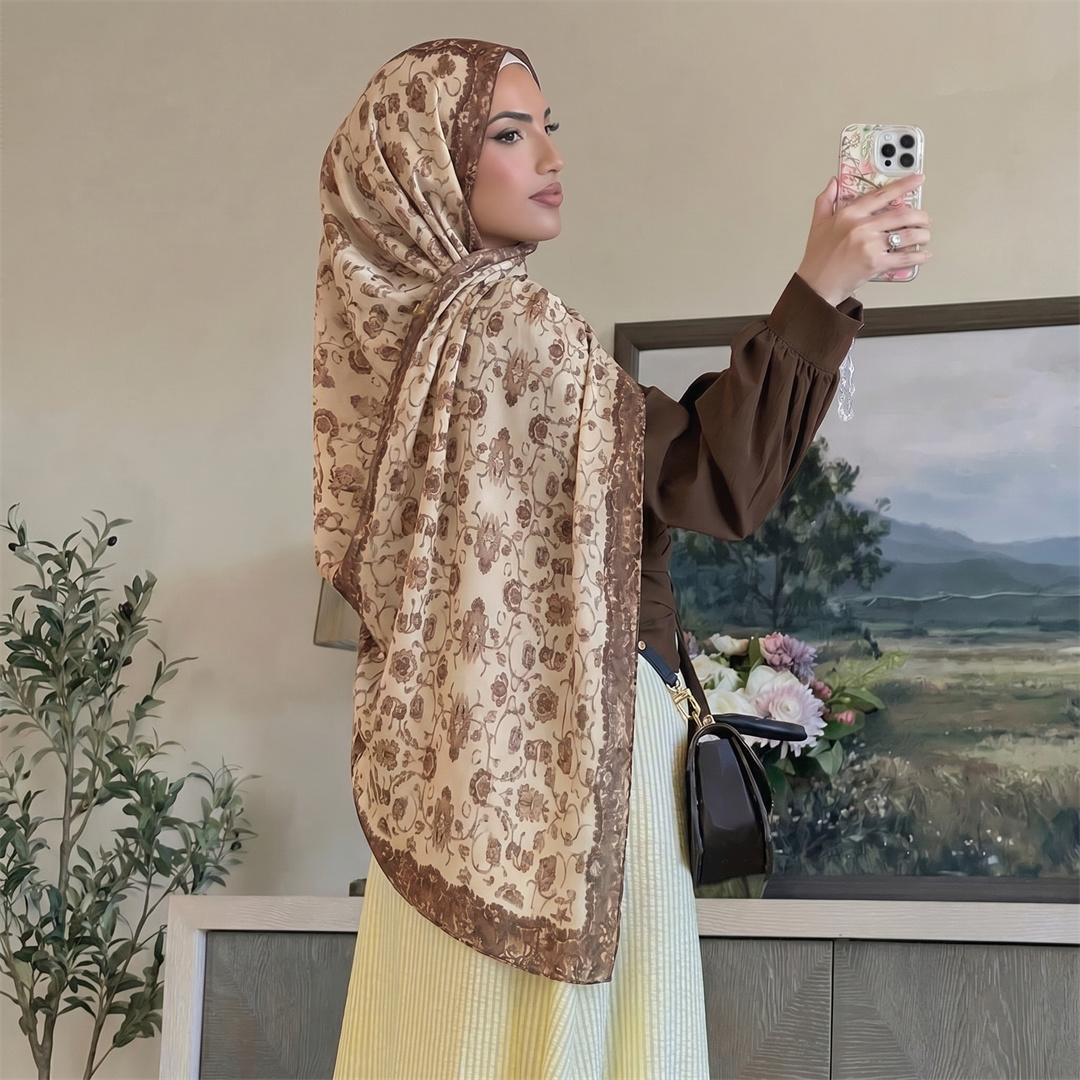 Vintage Blumenmuster Hijab Wei – Vintage Fashion For Women Bewertung und Preis