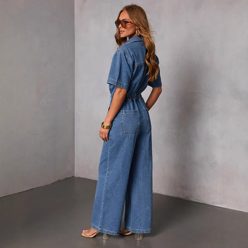 Retro-Mode Kurzarm-Denim-Jumps – Vintage Fashion Trends Bewertung und Preis